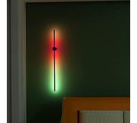 TYKHGFS Dimmable Black Strip Wall Sconce,Creativity RGB Symphony Wall Light Simple Net Red LED Living Room Bedroom Wall Light，Interior Up and Down Wall Lamp with remote control