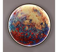 TYKHGFS Dimmable Moon Wall Sconce Indoor Earth Wall Sconce 3 Color LED Wall Lamp Hallway Wall Mounted Light Fixtures for Bedroom Living Room,3000-6000K,Round