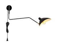 TYKHGFS Farmhouse Wall Sconce, Industrial Black Wall Sconces, Indoor-E27 Gooseneck Wall Sconces Lighting,Long Arm Rotating Wall Mount Lamp Fixtures for Bedroom Living Room