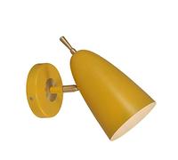 TYKHGFS Nordic Wall Lamp Modern Iron Pink Yellow Green Black Creative Personality Background Wall E27 Living Room Restaurant Study Bath Corridor Bedroom Single Head Double Head Wall Lamp,Yellow+Brass