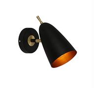 TYKHGFS Nordic Wall Lamp Modern Iron Pink Yellow Green Black Creative Personality Background Wall E27 Living Room Restaurant Study Bath Corridor Bedroom Single Head Double Head Wall Lamp,Black+Brass