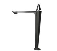 TYKHGFS Rose Gold Square Brass Basin Faucet: Single Handle White Vanity Hot Cold Bathroom Sink Mixer(E)
