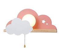 TYKHGFS Shelf Wall Lamp, Bedroom Bedside Lamp, Cloud Chasing The Moon, Simple and Elegant Appearance, Soft Light Effect of Glass Mask, Warm and Romantic, White, Gray, Pink
