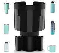 TYKOR Car Cup Holder Expander Adapter with Offset Insert, Cup Holder Expander for Cars Compatible with Stanley 0.4-1.2 L, Other Large Drinks in 0.5-1.4 L (7-10.5 CM)