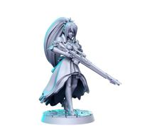 TYL | Anime 14 | Gray Unpainted Miniature Fantasy Miniatures for War Gaming, RPG 32mm - Scale Figures, Detailed Tabletop Boardgame Accessories, Realistic 3D Miniature (ToA Shionne)