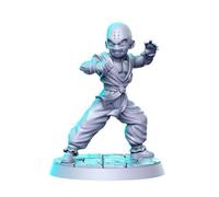 TYL | Anime 8 | Gray Unpainted Miniature Fantasy Miniatures for War Gaming, RPG 32mm - Scale Figures, Detailed Tabletop Boardgame Accessories, Realistic 3D Miniature (Krillin)