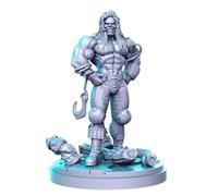 TYL | Anime 9 | Gray Unpainted Miniature Fantasy Miniatures for War Gaming, RPG 32mm - Scale Figures, Detailed Tabletop Boardgame Accessories, Realistic 3D Miniature (Lobo)