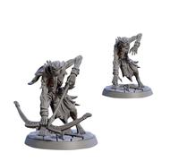 TYL Barrow Ghouls Gray 32mm Unpainted Miniature Fantasy Miniatures for War Gaming, RPG - Scale Figures, Detailed Tabletop Boardgame Accessories, Realistic 3D Miniature (F) (32mm)