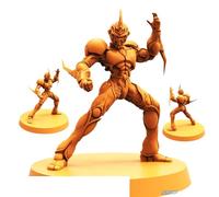 TYL | Bio Techno Men | Gray Unpainted Miniature Fantasy Miniatures for War Gaming, RPG 32mm - Scale Figures, Detailed Tabletop Boardgame Accessories, Realistic 3D Miniature (C)