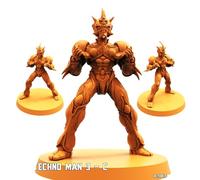TYL | Bio Techno Men | Gray Unpainted Miniature Fantasy Miniatures for War Gaming, RPG 32mm - Scale Figures, Detailed Tabletop Boardgame Accessories, Realistic 3D Miniature (J)