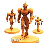 TYL | Bio Techno Men | Gray Unpainted Miniature Fantasy Miniatures for War Gaming, RPG 32mm - Scale Figures, Detailed Tabletop Boardgame Accessories, Realistic 3D Miniature (E)