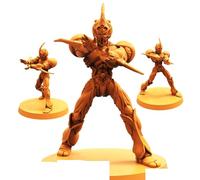 TYL | Bio Techno Men | Gray Unpainted Miniature Fantasy Miniatures for War Gaming, RPG 32mm - Scale Figures, Detailed Tabletop Boardgame Accessories, Realistic 3D Miniature (H)