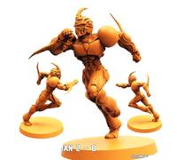 TYL | Bio Techno Men | Gray Unpainted Miniature Fantasy Miniatures for War Gaming, RPG 32mm - Scale Figures, Detailed Tabletop Boardgame Accessories, Realistic 3D Miniature (D)