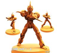TYL | Bio Techno Men | Gray Unpainted Miniature Fantasy Miniatures for War Gaming, RPG 32mm - Scale Figures, Detailed Tabletop Boardgame Accessories, Realistic 3D Miniature (B)