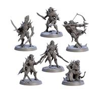 TYL | Blacktongue Assassins | Gray Unpainted Miniature Fantasy Miniatures for War Gaming, RPG 32mm - Scale Figures, Detailed Tabletop Boardgame Accessories, Realistic 3D Miniature (Combo)