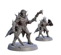 TYL | Blacktongue Assassins | Gray Unpainted Miniature Fantasy Miniatures for War Gaming, RPG 32mm - Scale Figures, Detailed Tabletop Boardgame Accessories, Realistic 3D Miniature (C)