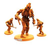 TYL Cyber Skelethugs Gray 32mm Unpainted Miniature Fantasy Miniatures for War Gaming, RPG - Scale Figures, Detailed Tabletop Boardgame Accessories, Realistic 3D Miniature (A) (32mm)