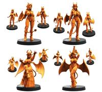 TYL | Cyber Succubus | Gray Unpainted Miniature Fantasy Miniatures for War Gaming, RPG 32mm - Scale Figures, Detailed Tabletop Boardgame Accessories, Realistic 3D Miniature (Combo)