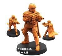 TYL | Democracy Troopers Helljumper | Gray Unpainted Miniature Fantasy Miniatures for War Gaming, RPG 32mm - Scale Figures, Detailed Tabletop Boardgame Accessories, Realistic 3D Miniature (J)