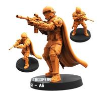 TYL | Democracy Troopers Helljumper | Gray Unpainted Miniature Fantasy Miniatures for War Gaming, RPG 32mm - Scale Figures, Detailed Tabletop Boardgame Accessories, Realistic 3D Miniature (F)