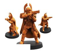TYL | Democracy Troopers Hellstriker | Gray Unpainted Miniature Fantasy Miniatures for War Gaming, RPG 32mm - Scale Figures, Detailed Tabletop Boardgame Accessories, Realistic 3D Miniature (A)