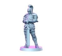 TYL | DND 1 | Gray Unpainted Miniature Fantasy Miniatures for War Gaming, RPG 32mm - Scale Figures, Detailed Tabletop Boardgame Accessories, Realistic 3D Miniature (Aaron)