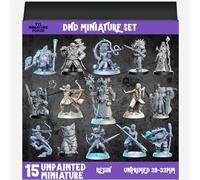 TYL | DND3 Miniature Set - Unpainted 32mm Resin Miniatures for DND, Pathfinder & Tabletop RPGs - High-Detail Fantasy Models for Dungeon Masters & Miniature Painters (15 pcs)