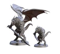 TYL Draconian Shock Troops Gray 32mm Unpainted Miniature Fantasy Miniatures for War Gaming, RPG - Scale Figures, Detailed Tabletop Boardgame Accessories, Realistic 3D Miniature (F) (32mm)