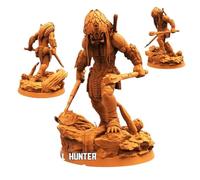 TYL FERAL SKULL HUNTER 3 Gray 32mm Unpainted Miniature Fantasy Miniatures for War Gaming, RPG 28mm - Scale Figures, Detailed Tabletop Boardgame Accessories, Realistic 3D Miniature