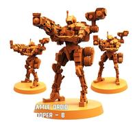 TYL | FKMSA Battle Droid Nerf Trooper | Gray Unpainted Miniature Fantasy Miniatures for War Gaming, RPG 32mm - Scale Figures, Detailed Tabletop Boardgame Accessories, Realistic 3D Miniature (B)