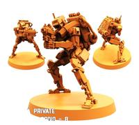 TYL | FKMSA Private Military Droids | Gray Unpainted Miniature Fantasy Miniatures for War Gaming, RPG 32mm - Scale Figures, Detailed Tabletop Boardgame Accessories, Realistic 3D Miniature (B)