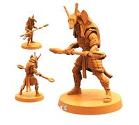 TYL GULDORAN_ENTRANCE_WARRIORS Gray 32mm Unpainted Miniature Fantasy Miniatures for War Gaming, RPG - Scale Figures, Detailed Tabletop Boardgame Accessories, Realistic 3D Miniature (A) (32mm)