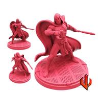 TYL | HALF MOON 2 |- Gray Unpainted Miniature Fantasy Miniatures for War Gaming, RPG Heroic - Scale Figures, Detailed Tabletop Boardgame Accessories, Realistic 3D Miniature (40mm)