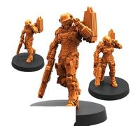 TYL | Human Space Military Arm Nukers | Gray Unpainted Miniature Fantasy Miniatures for War Gaming, RPG 32mm - Scale Figures, Detailed Tabletop Boardgame Accessories, Realistic 3D Miniature (A)