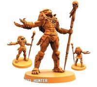 TYL MINIATURE FORGE GLORY_SKULL_HUNTER Gray Unpainted 32mm Fantasy Miniature Figure for Tabletop Gaming, RPG, Boardgames