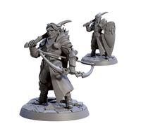 TYL | Noble Alfar Knights | Gray Unpainted Miniature Fantasy Miniatures for War Gaming, RPG 32mm - Scale Figures, Detailed Tabletop Boardgame Accessories, Realistic 3D Miniature (A)