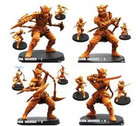 TYL | Odogaron Warriors | Gray Unpainted Miniature Fantasy Miniatures for War Gaming, RPG 32mm - Scale Figures, Detailed Tabletop Boardgame Accessories, Realistic 3D Miniature (Combo)