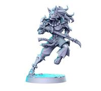 TYL Oni Samurai Gray Unpainted Miniature Fantasy Miniatures for War Gaming, RPG 28mm - Scale Figures, Detailed Tabletop Boardgame Accessories, Realistic 3D Miniature (32mm)