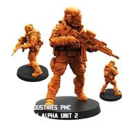 TYL | Papz Industries Pmc Kill Team | Gray Unpainted Miniature Fantasy Miniatures for War Gaming, RPG 32mm - Scale Figures, Detailed Tabletop Boardgame Accessories, Realistic 3D Miniature (C)