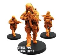 TYL | Papz Industries Pmc Kill Team | Gray Unpainted Miniature Fantasy Miniatures for War Gaming, RPG 32mm - Scale Figures, Detailed Tabletop Boardgame Accessories, Realistic 3D Miniature (D)