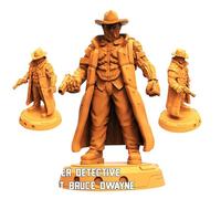 TYL PCPD_CYBER_DETECTIVE_SERGEANT_BRUCE_DWAYNE Gray Unpainted Miniature Fantasy Miniatures for War Gaming, RPG 28mm - Scale Figures, Detailed Tabletop Boardgame Accessories, Realistic 3D Miniature