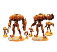 TYL | Pcpd Special Force Heavy Combat | Gray Unpainted Miniature Fantasy Miniatures for War Gaming, RPG 50mm - Scale Figures, Detailed Tabletop Boardgame Accessories, Realistic 3D Miniature (Combo)