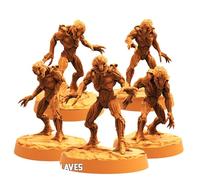 TYL | Specter Slaves | Gray Unpainted Miniature Fantasy Miniatures for War Gaming, RPG 32mm - Scale Figures, Detailed Tabletop Boardgame Accessories, Realistic 3D Miniature (Combo)