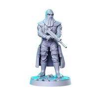 TYL | SUPER VILLAIN 1| Gray Unpainted Miniature Fantasy Miniatures for War Gaming, RPG 32mm - Scale Figures, Detailed Tabletop Boardgame Accessories, Realistic 3D Miniature (Cobra Commander)