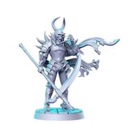 TYL | SUPER VILLAIN 3| Gray Unpainted Miniature Fantasy Miniatures for War Gaming, RPG 32mm - Scale Figures, Detailed Tabletop Boardgame Accessories, Realistic 3D Miniature (Reaper Knight)