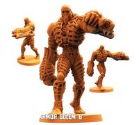 TYL THE_OMEGA_BATTLE_ARMOR_GOLEMS Gray 32mm Unpainted Miniature Fantasy Miniatures for War Gaming, RPG - Scale Figures, Detailed Tabletop Boardgame Accessories, Realistic 3D Miniature (B) (32mm)