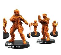 TYL | Trauma Troupe Secure Team Unit | Gray Unpainted Miniature Fantasy Miniatures for War Gaming, RPG 32mm - Scale Figures, Detailed Tabletop Boardgame Accessories, Realistic 3D Miniature (Combo)