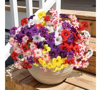 TYL&TYS 12 Bundles Artificial Flowers, UV Resistant Outdoor Artificial Flowers, 6 Colors Morning Glory Fake Flowers for Hanging Planter Home Wedding Garden Porch Window Spring Summer Decoration