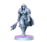 TYL Unique 3D Caliope - Female Knight Fantasy Unpainted Miniature for War Gaming | RPG Scale Figures, Detailed Tabletop Board game Accessories | Realistic Dnd Miniatures (32mm)