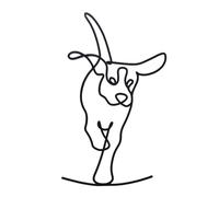 TYLCC Black Metal Dog Wall Decor Minimalist Abstract Dog Wall Art Line Drawing Art for Living Room Bedroom Decorations (Lovable)